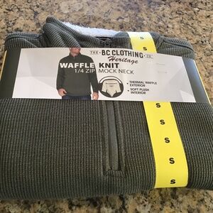 The BC Clothing Heritage Co waffle knit 1/4 zip mock neck